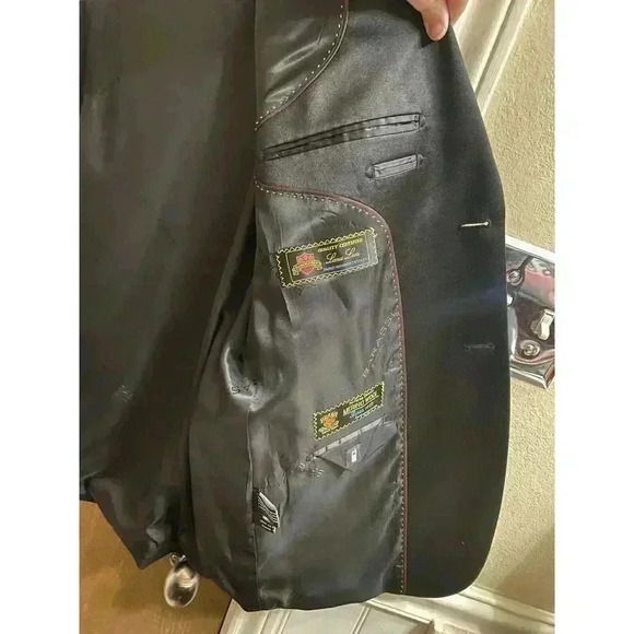 Barassi Merino Wool Men's Black Blazer Jacket Size 42R Performa Stretch *Read* - Picture 11 of 16